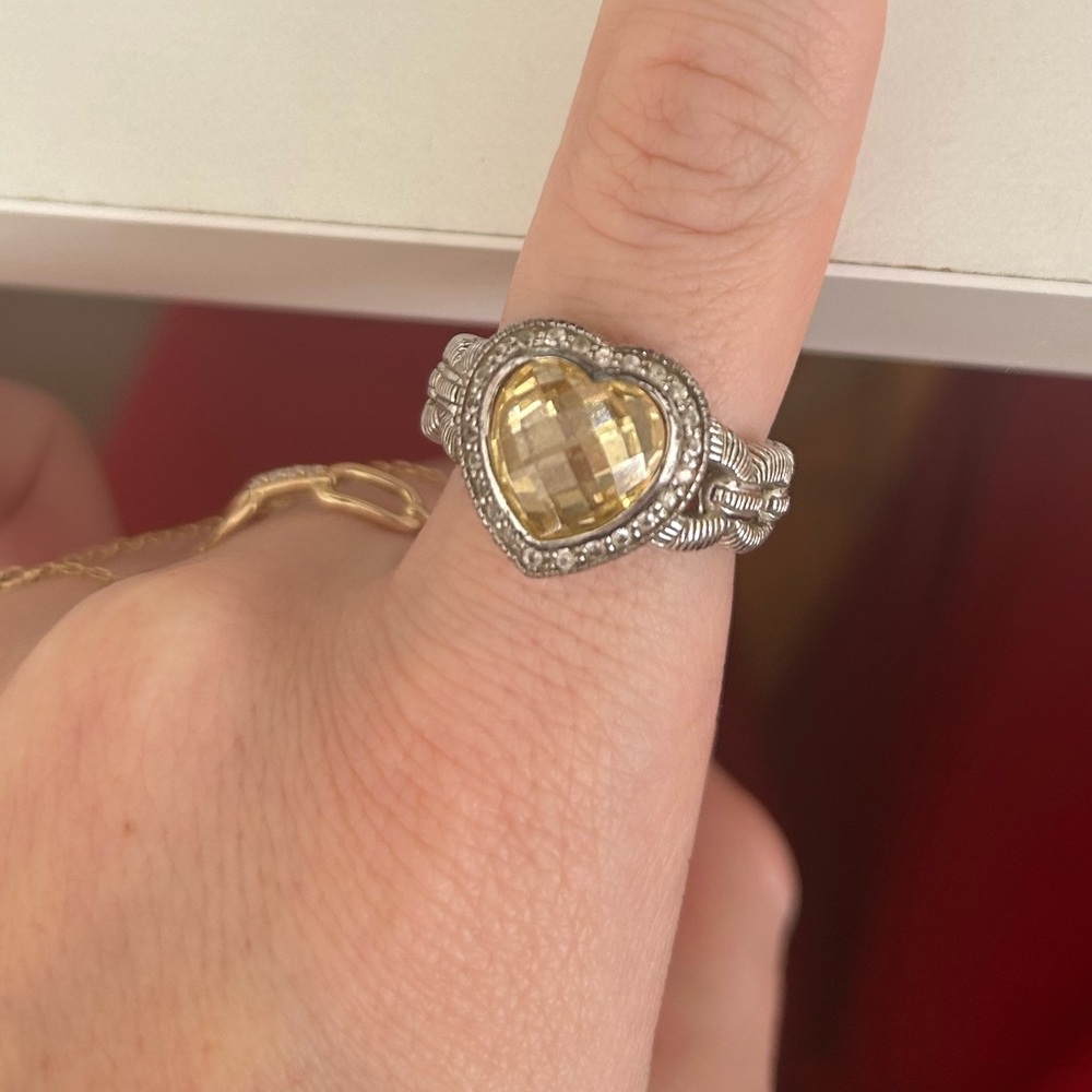 Judith Ripka ring with yellow stone